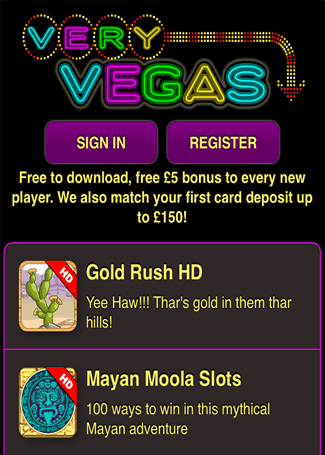 Popular Mobile Slots Games at very vegas Mobile Casino