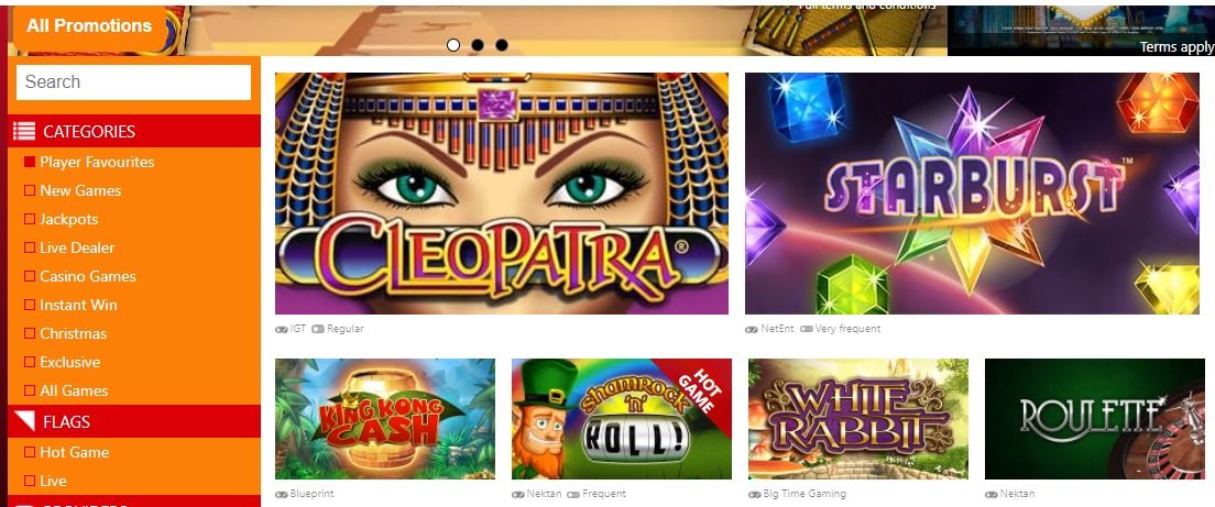 Cleopatra Casino Games