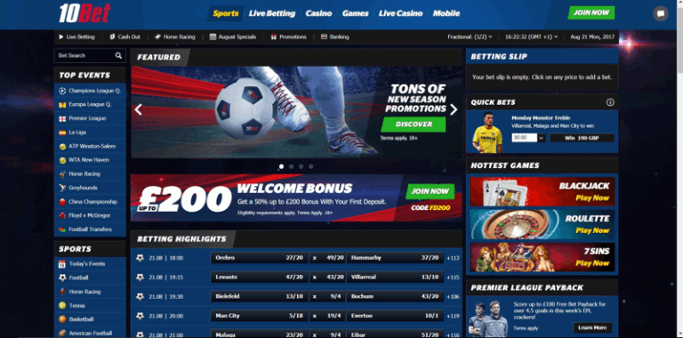 10bet Sign Up Offer