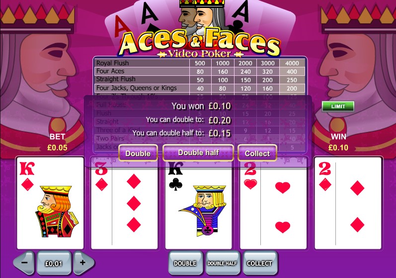 Aces And Faces Video Poker