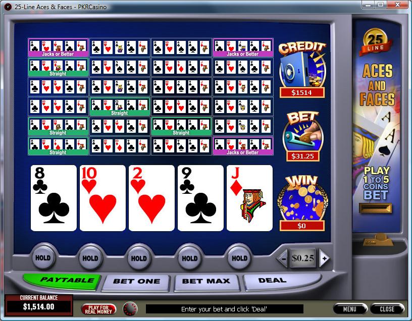 Aces And Faces Video Poker