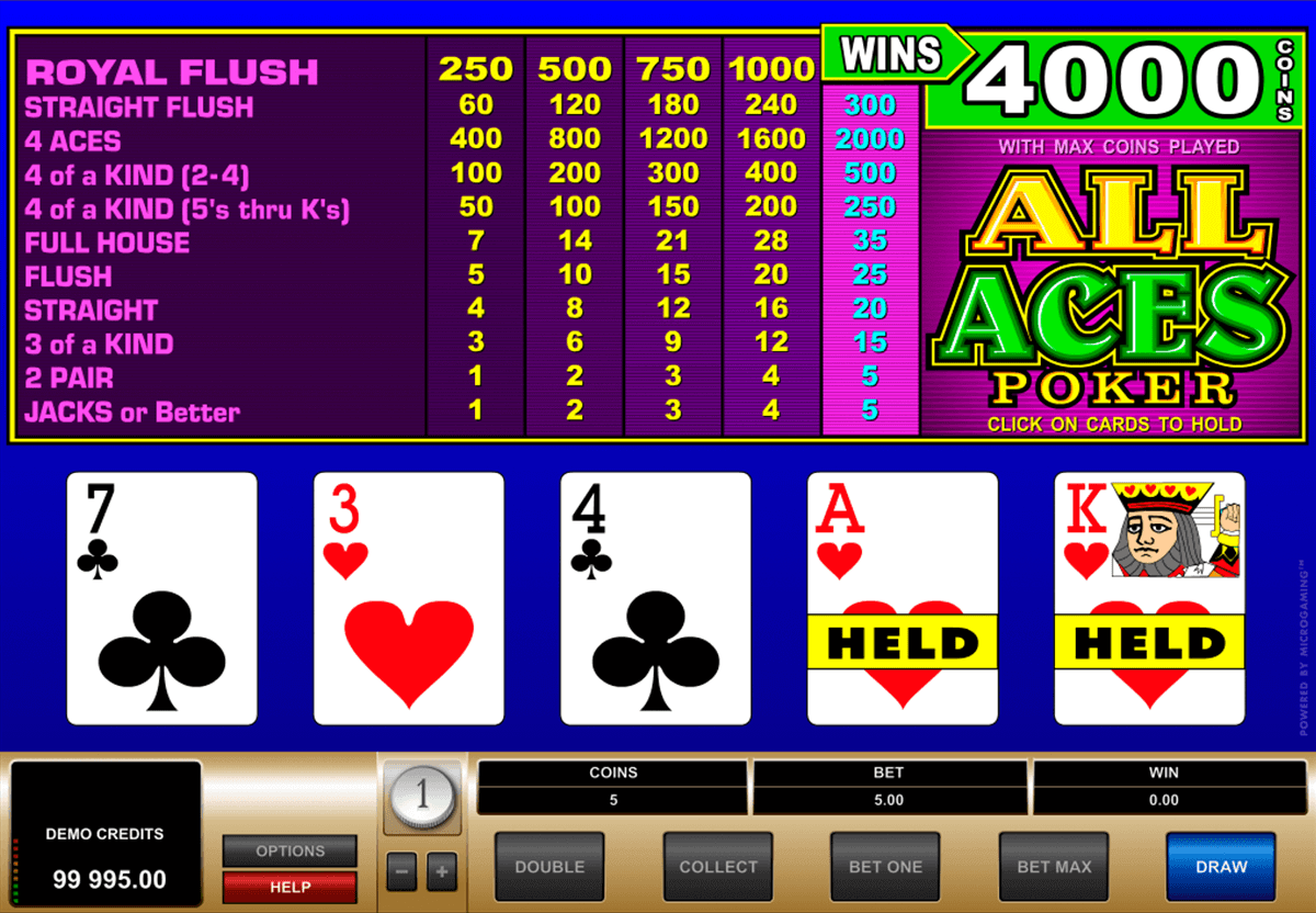 Aces And Faces Video Poker