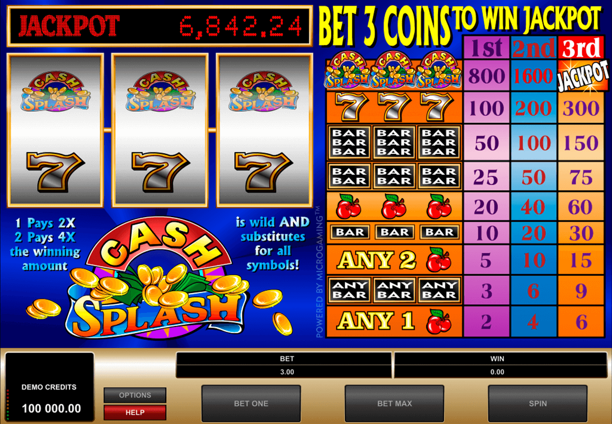 Cashsplash 3 Reel Pokie