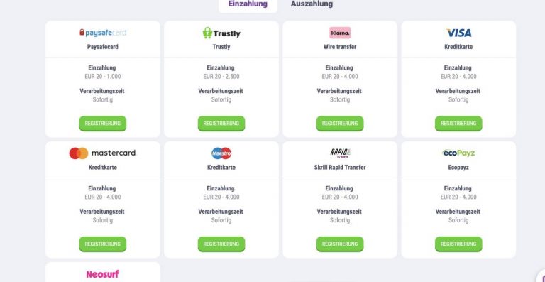 Online Casino Zahlungsmethoden für Einzahlungen + Auszahlungen