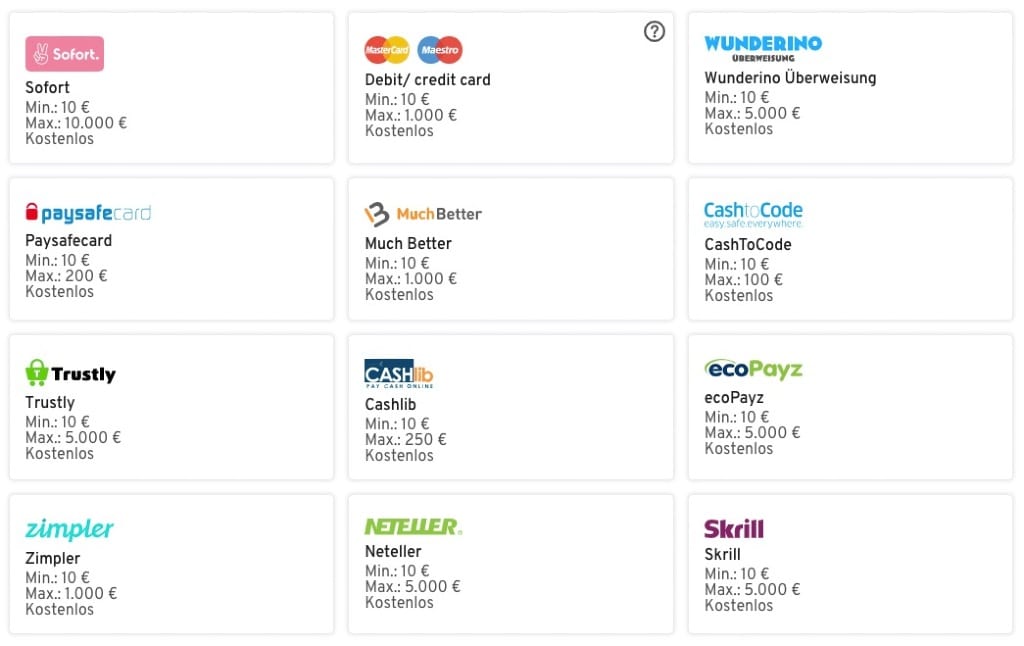 Online Casino Zahlungsmethoden für Einzahlungen + Auszahlungen